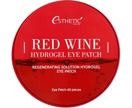 Esthetic House Red Wine Hydrogel Eye Patch Гідрогелеві патчі для повік з екстрактом червоного вина, 60 шт, фото 