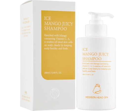 Освежающий шампунь для глубокого очищения кожи головы с Манго Dr. Hedison Head Spa Mango Juicy Shampoo, 280 ml, изображение 2