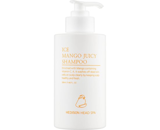 Освіжаючий шампунь для глибокого очищення шкіри голови з Манго Dr. Hedison Head Spa Mango Juicy Shampoo, 280 ml, фото 
