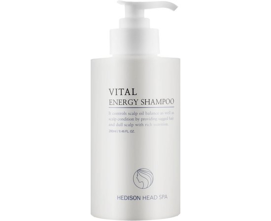 Професійний шампунь для нормалізації pH-балансу шкіри голови Dr. Hedison Head Spa Vital Energy Shampoo, 280 ml, фото 