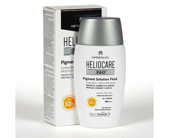Солнцезащитный флюид для кожи с пигментацией Cantabria Heliocare 360 Pigment Solution Fluid SPF50+, 50 ml, изображение 3