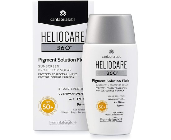 Солнцезащитный флюид для кожи с пигментацией Cantabria Heliocare 360 Pigment Solution Fluid SPF50+, 50 ml