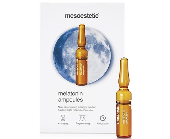 Ампули Мелатонін - нічний догляд Mesoestetic Melatonin Ampoules, 10 х 2 ml, фото 
