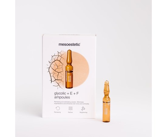 Ампули з гліколевою кислотою з вітамінами Е+F Mesoestetic Ampoules Glycolic Acid 10% + Vit. Е+F, 10 х 2 ml, фото _ab__is.image_number.default