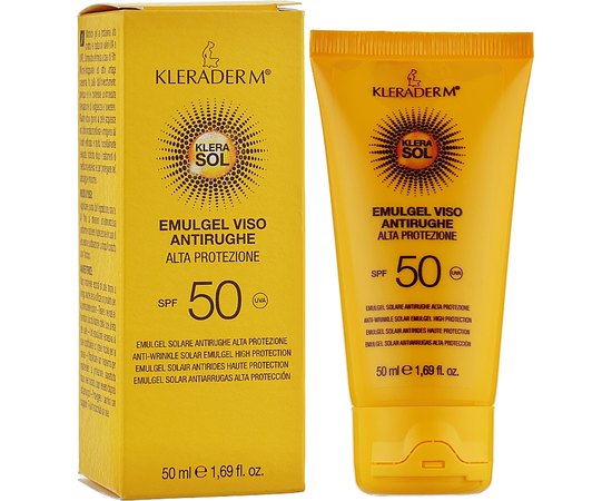 Емульсія сонцезахисна антивікова із SPF 50 Kleraderm Emulgel Viso Antirughe, 50 ml, фото _ab__is.image_number.default