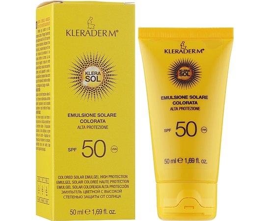 Эмульсия солнцезащитная с тоном SPF 50 Kleraderm Emulsione Solare Colorata, 50 ml, изображение 2