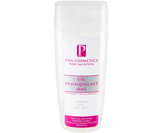 Гель для снятия макияжа для проблемной кожи Piel Cosmetics Pure Salvation Gel Demaquillant 4 in 1 Face and Eye Makeup Remover, 200 ml, изображение 2