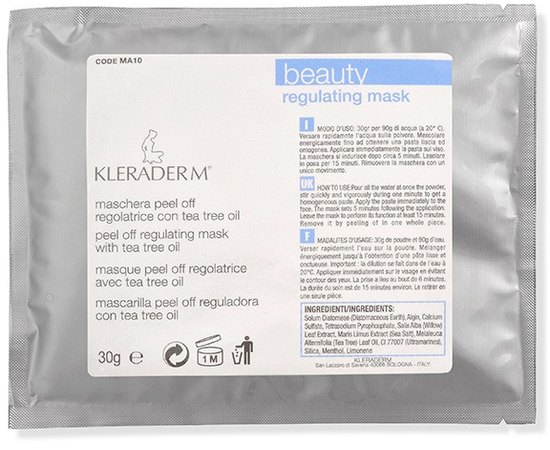 Маска регулирующая альгинатная Kleraderm Beauty Regulating Mask, 500 g