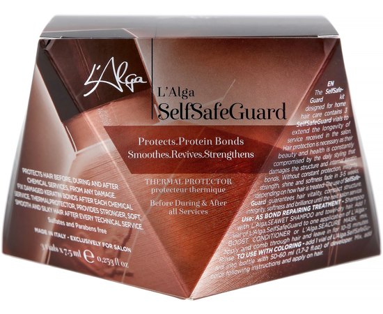 Догляд-термозахист при хімічній обробці волосся L'Alga SelfSafeGuard Thermal Protector, 7,5ml, фото _ab__is.image_number.default
