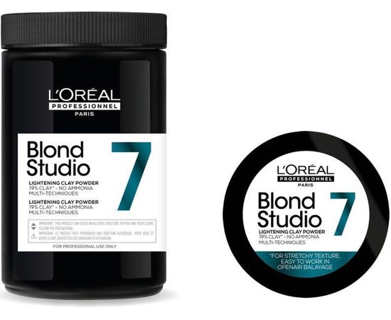 Безаміачна пудра для волосся з глиною L'Oreal Professionnel Blond Studio 7 Lightening Clay Powder, 500g, фото 