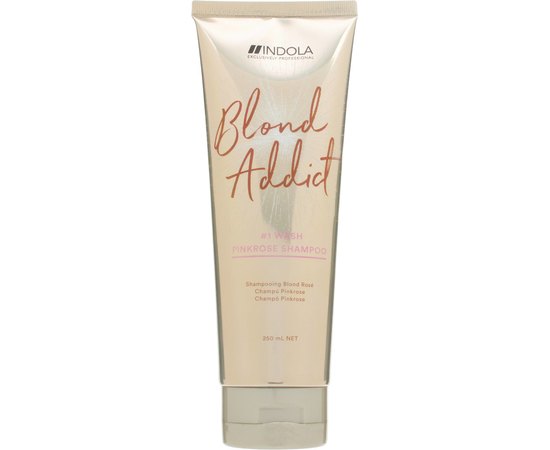 Відтінковий шампунь для світлого волосся з рожевим пігментом Indola Blond Addict PinkRose Shampoo, 250 ml, фото 