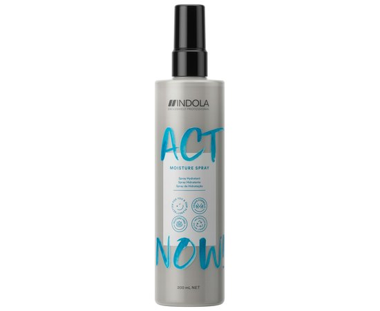 Спрей для волосся зволожуючий з екстрактом алое віра Indola Act Now Moisture Spray, 200 ml, фото 