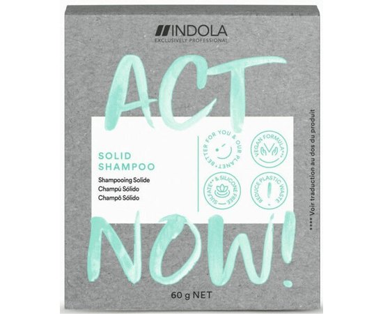 Твердый шампунь для волос Indola Act Now Solid, 60 ml, фото 