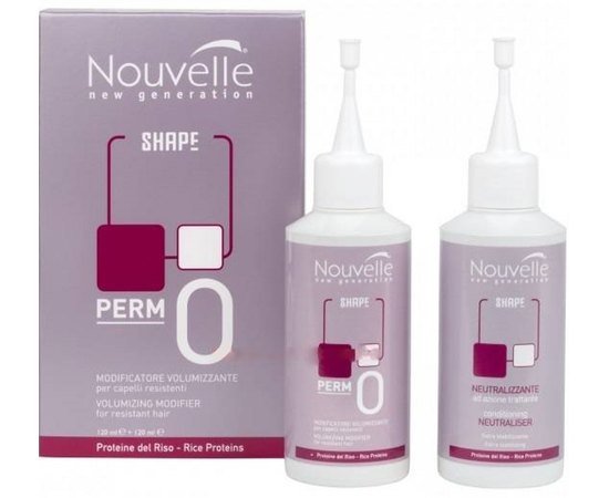 Набор для завивки жестких волос, набор Nouvelle Volumizing modifier + Neutralizer Kit 0, 2x120 ml