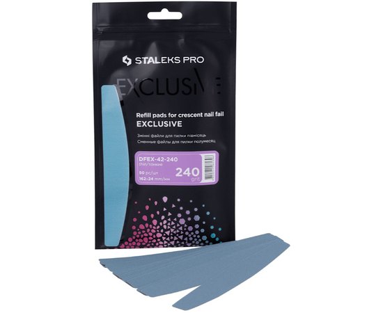 Набор сменных файлов для пилки полумесяц Staleks Pro Exclusive 42, 50шт, изображение 4