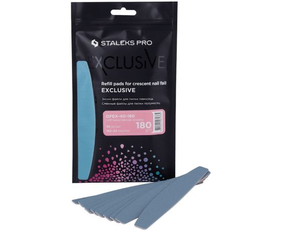 Набор сменных файлов на мягкой основе  для пилки полумесяц Staleks Pro Exclusive 40, 30шт, изображение 3