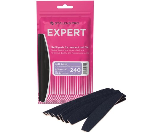 Набор сменных файлов на мягкой основе для пилки полумесяц Staleks Pro Expert 40, 30 шт, изображение 3