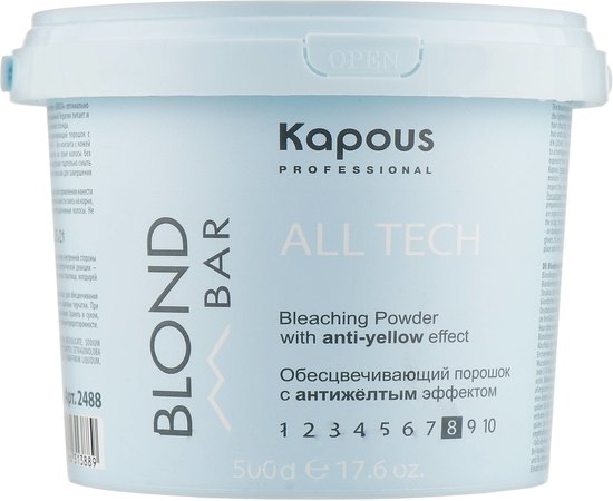 Обесцвечивающий порошок с антижелтым эффектом Kapous Professional Blond Bar All Tech, фото _ab__is.image_number.default