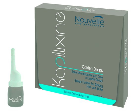 Средство для жирных волос Nouvelle Golden Drops, 10x10 ml, изображение 2