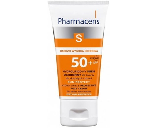 Гідроліпідний сонцезахисний крем для обличчя 1+1 Pharmaceris S Sun Protect Hydro-Lipid And Protective Face Cream SPF50, 50+50ml, фото 