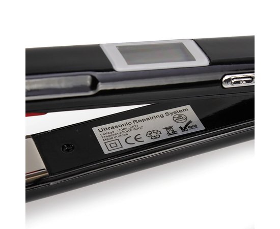 Инфракрасный ультразвуковой утюжок для восстановления и лечения волос черный, изображение 9