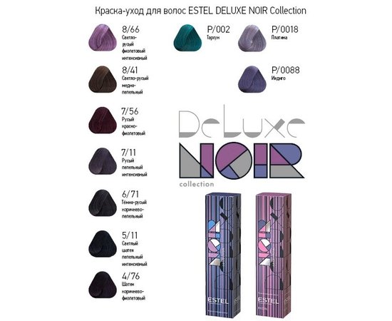 Краска для волос Estel Professional De Luxe Noir, 60 ml, изображение 4