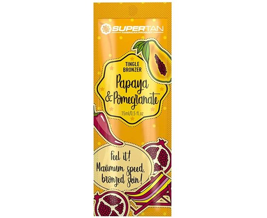 Лосьон с бронзаторами 3х+ тингл эффект SuperTan Papaya & Pomegranate, изображение 2