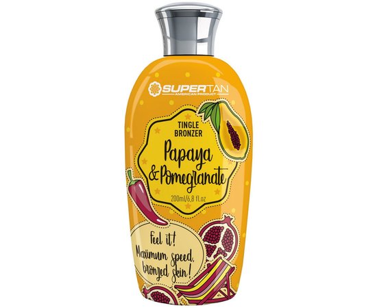 Лосьон с бронзаторами 3х+ тингл эффект SuperTan Papaya & Pomegranate, изображение 4