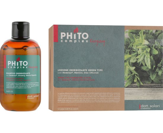Набір для стимулювання росту волосся Dott. Solari Phito Complex Energizing Kit Green, фото 