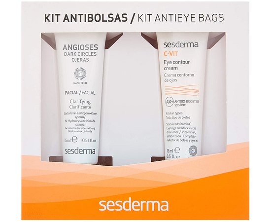Sesderma Kit Anti Eye Bags (Angioses gel eye contour + С - VIT Eye contour Cream) Набір від мішків під очима, 2 шт х 15 мл, фото 