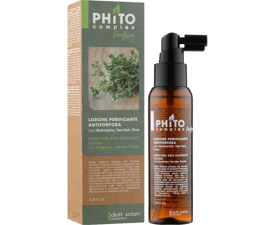 Очищающий лосьон против перхоти Dott. Solari Phito Complex Purifying Anti-Dandruff Lotion, 100ml, изображение 2