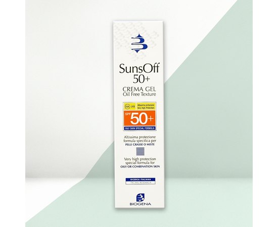 Солнцезащитный матирующий гель-крем для нормальной и жирной кожи Biogena Sunsoff 50+ Crema Gel, 90 ml, изображение 3
