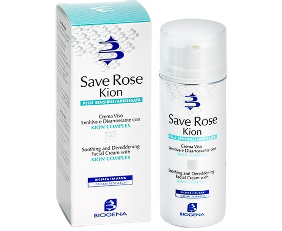 Успокаивающий крем для кожи с покраснениями и куперозом Biogena Save Rose KION SPF10,  50 ml