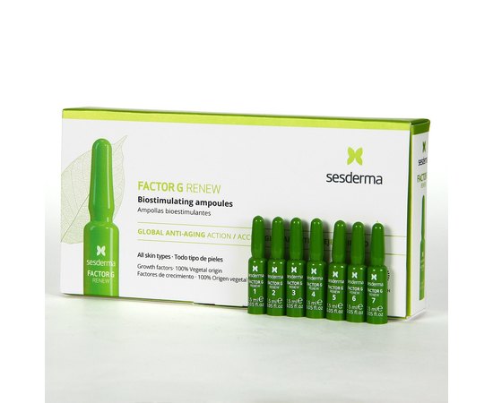 Биостимулирующее средство в ампулах Sesderma Factor G Renew Biostimulating Ampoules, 7 x 1,5 ml, изображение 3