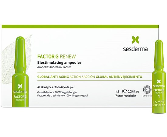 Біостимулюючий засіб в ампулах Sesderma Factor G Renew Biostimulating Ampoules, 7 x 1,5 ml, фото 