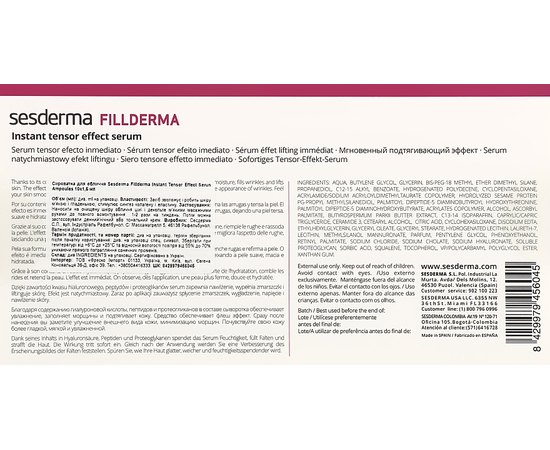 Інтенсивні ліфтинги ампули для заповнення зморшок Sesderma Fillderma Instant Tensor Effect Serum Ampoules, фото _ab__is.image_number.default