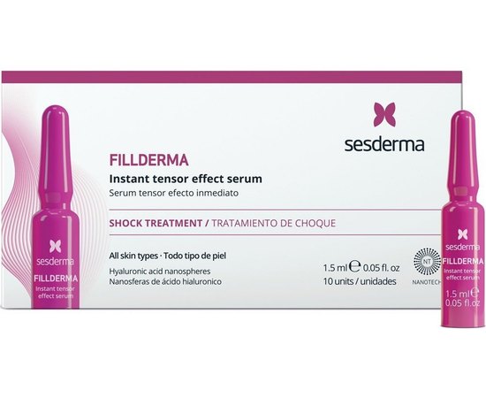 Интенсивные лифтинг ампулы для заполнения морщин Sesderma Fillderma Instant Tensor Effect Serum Ampoules, 10 x 1,5 ml