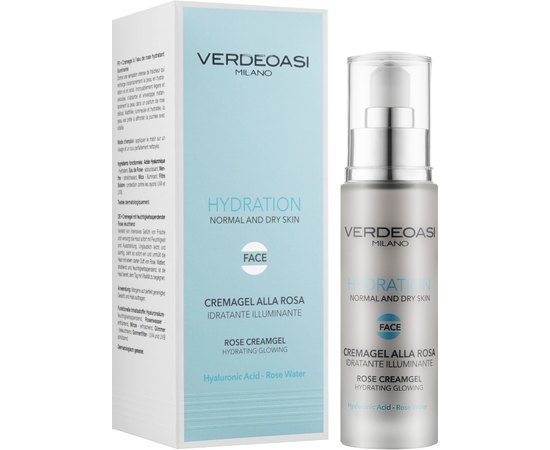 Крем-гель с розой Увлажнение и сияние Verdeoasi Hydration Rose Cream-Gel Hydrating Glowing, 50 ml, изображение 2
