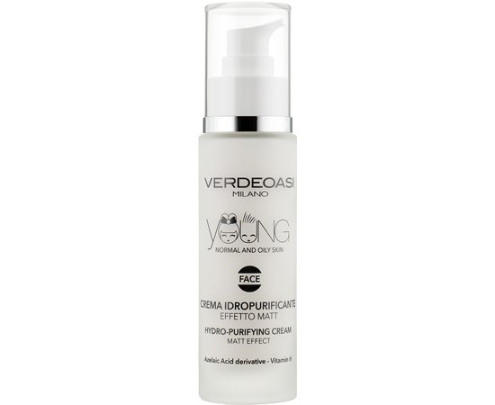 Крем очищающий и увлажняющий с матовым эффектом Verdeoasi Young Hydro-Purifying Cream Matt Effect, 50ml