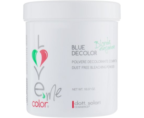 Порошок для обесцвечивания голубой Dott. Solari Love Me Color Blue Decolor, 500g