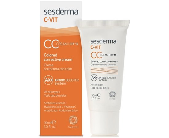 СС-крем для обличчя Sesderma C-Vit CC Cream SPF15, 30 ml, фото 