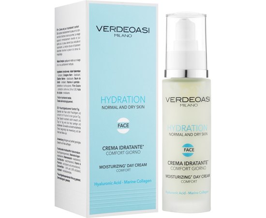 Увлажняющий дневной крем для нормальной и сухой кожи лица Verdeoasi Hydration Moisturizing Day Cream Comfort, 50ml, изображение 2
