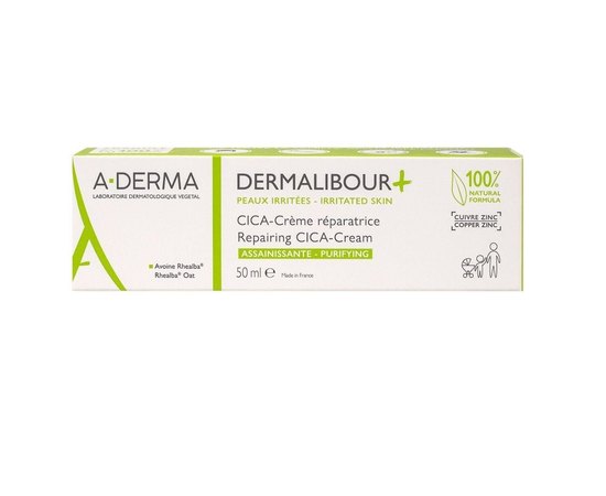 Восстанавливающий крем для раздраженной кожи A-Derma Dermalibour + CICA- Creme, 50 ml, изображение 2