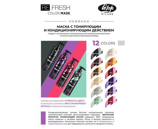 Безаміачна тонуюча маска Lisap ReFresh Color Mask, 250 ml, фото _ab__is.image_number.default