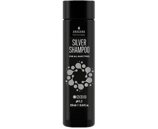Шампунь сріблястий з анти жовтим ефектом Anagana Silver Shampoo, 250 ml, фото 