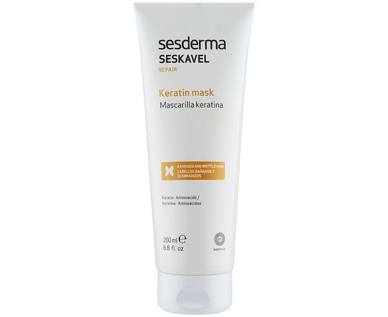 Восстанавливающая маска с кератином Sesderma Seskavel Repair Keratin Mask, 200 ml, изображение 2
