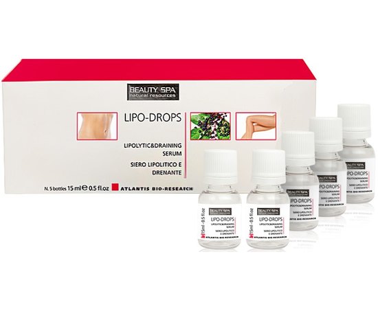 Сироватка ліполітична дренажна Ліпо Дропс для обличчя та тіла Beauty Spa Serum Lipo Drops, 15 ml, фото 