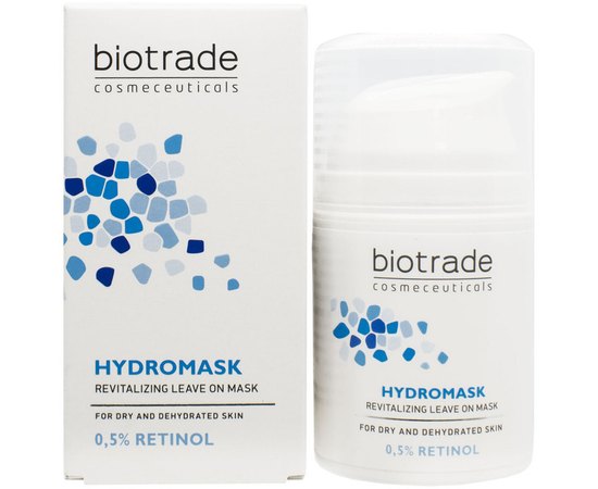 Зволожуюча ревіталізуюча маска для обличчя з ретинолом, що не змивається Biotrade Pure Skin Hydromask Revitalizing Leave On Mask 0,5% Retinol, 50 ml, фото 