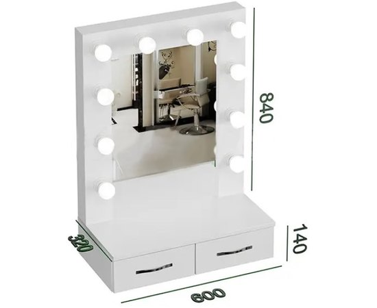 Зеркало визажиста с выдвижными ящиками Ukrestet U4, изображение 2