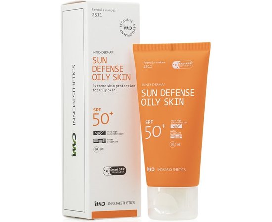Сверхлегкий солнцезащитный крем для жирной кожи Innoaesthetics Sun Defense Oily Skin SPF 50+, 60g